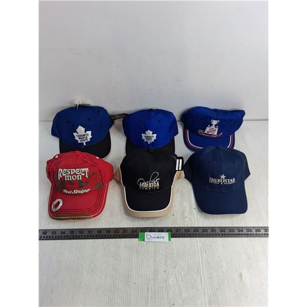 (6) Adult NHL & Promotional Ball Caps - 3 are New