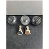Image 2 : (3) Cracked Glass Orb Ornaments, "Rocking Chair Couple" Ornaments