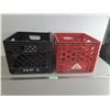 Image 1 : (2) Plastic Milk Crates 13" x 13" x 11"- Can't Ship