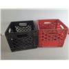 Image 2 : (2) Plastic Milk Crates 13" x 13" x 11"- Can't Ship