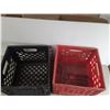 Image 3 : (2) Plastic Milk Crates 13" x 13" x 11"- Can't Ship
