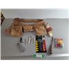 Image 1 : Leather Toolbelt, Screws & Anchor Kit, Screwdriver, Misc.