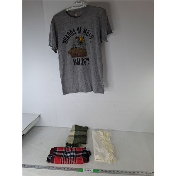 (3) Scarves & Bald Eagle Tshirt-M