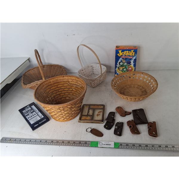 Jonah CD Rom Game- Sealed, Woven Baskets, Leather Pouches, Misc.