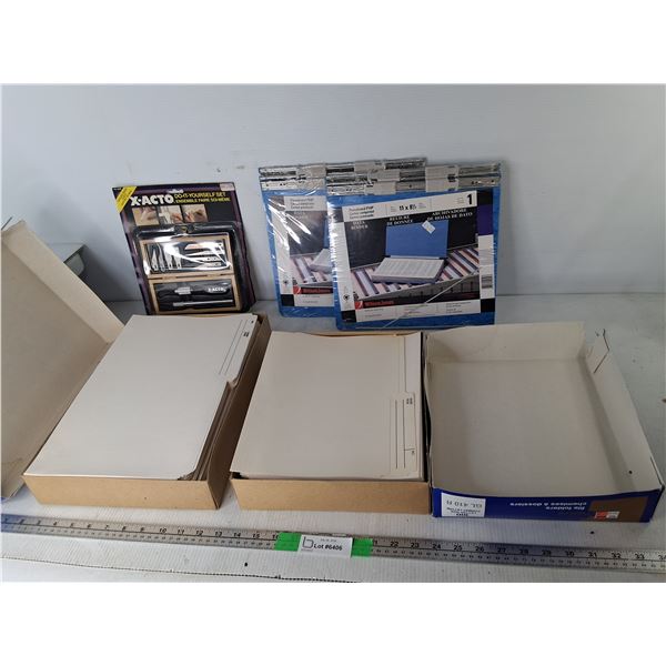 File Folders, Data Binders, X-Acto Kit- Sealed, Some Water Damage