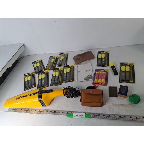 Supercleaner DC Vac, Mini Whiteboard, Highlighters, Misc.
