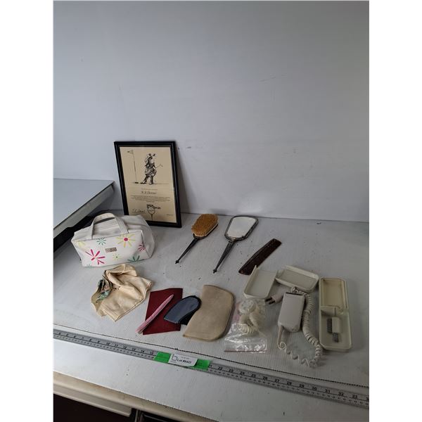 Electric Razor- Powers On, Vintage Toiletry Set, Toiletry Bag, Misc.