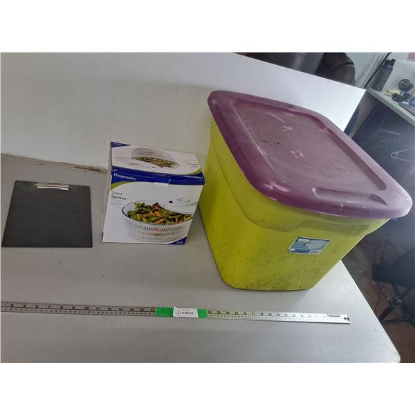 Salad Spinner, Clipboard, Storage Tote - Can't Ship
