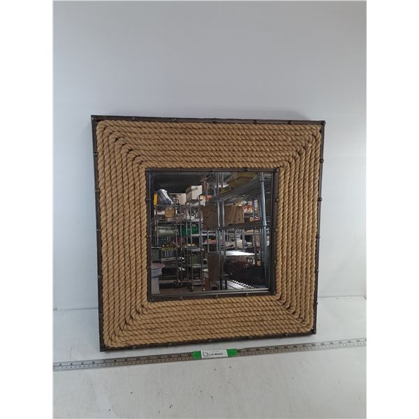 Metal & Rope Style Wall Mirror 22.5"- Can't Ship