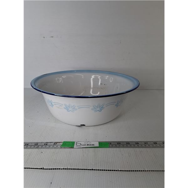 Enamelware Floral Basin 15.75" Diameter