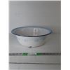 Image 1 : Enamelware Floral Basin 15.75" Diameter