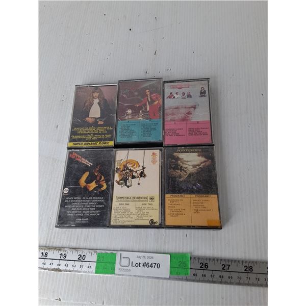 (6) Cassette Tapes- Chicago, Steve Miller Band, Juice Newton, Misc.