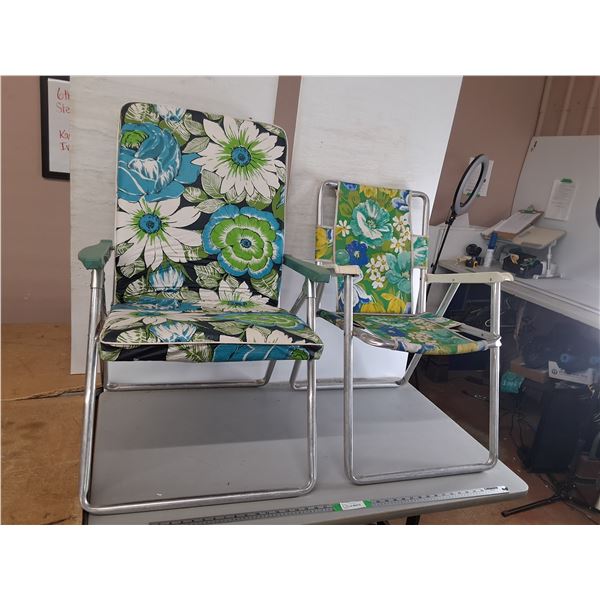 (2) Folding Lawn Chairs Up to 37"- Can't Ship