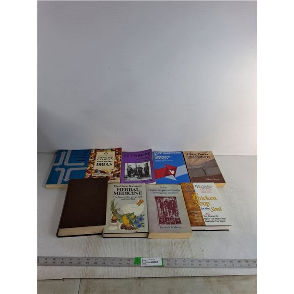 (8) Books; The Counselors Role, Understanding Canadian Prescription Drugs, Re Thinking, Misc