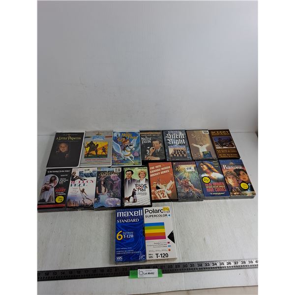 (17) VHS Tapes;  A Little Princess, The Magic Flute, Maxell,  You've Got Mail, Misc