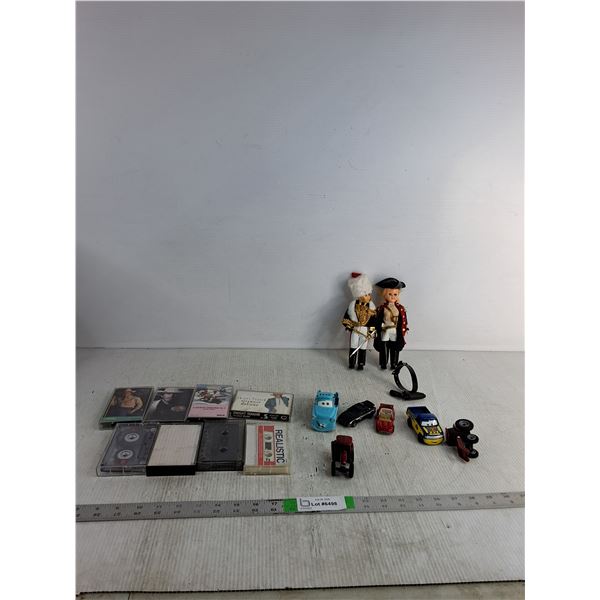 Toy Figurines, Cassette Tapes, Dinky Cars ( as is)