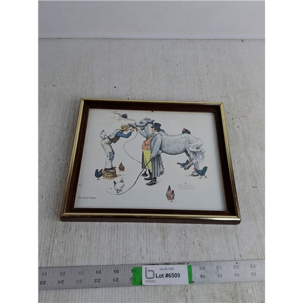 Wall Decor- Print of Norman Rockwell 'The Horse Trader' 11"x9"(as is)