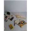 Image 3 : (2) Hand Held Fans, Multiple Match Box Sticks,Bottle Opener, Lighter, Misc