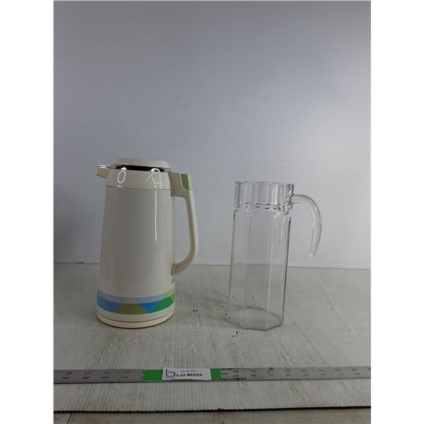 Portable Thermos Pot, Glass Pitcher 11"