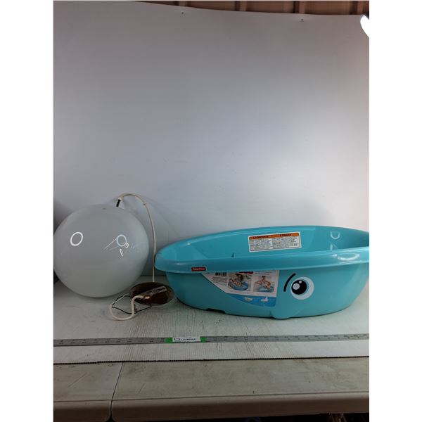 Globe Light Fixture ( as is), Fischer Price Toddler Tub 28"x17"( as is, cannot ship)