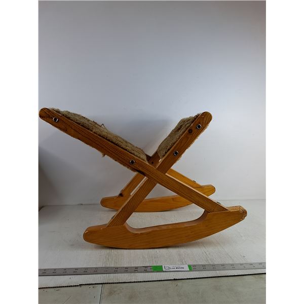 *Vintage 1970s Wooden Footstool 26" ( cannot ship, as is)