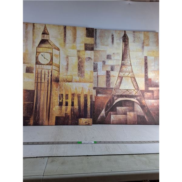 (2) Art Canvas' Up To 30"x22" ( cannot ship, as is)