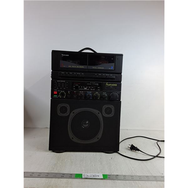 Vintage Venturer K890 Karaoke System 13"x8"x18 ( cannot ship, as is)