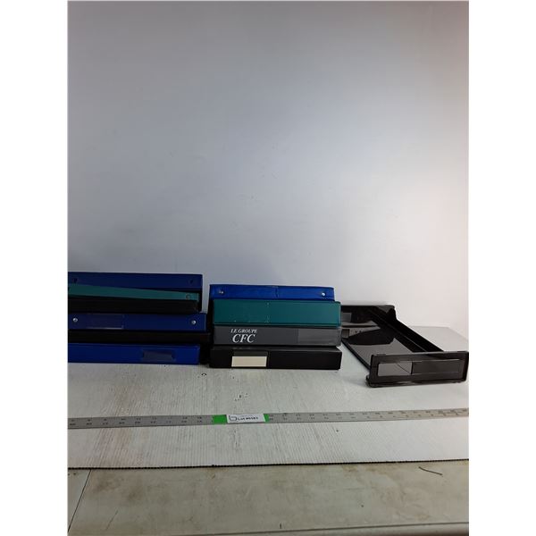 (10) Binders, Shelf Organizer ( as is)