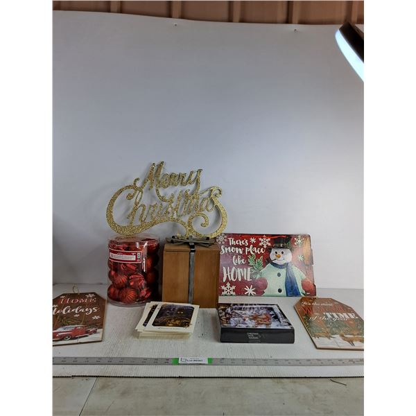 Shatterproof Ornaments, Holiday Decor Signs, Holiday Cards, Gifts Bags, Gift Boxes, Misc