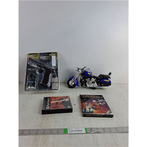 Air Gun, Toy Model Motorbike, DRIVER 2 Playstation Game, Misc