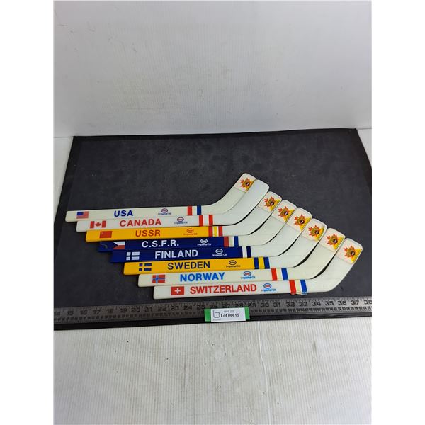 Set of 8 Imperial Esso 1990/91 IIHF Mini-Sticks
