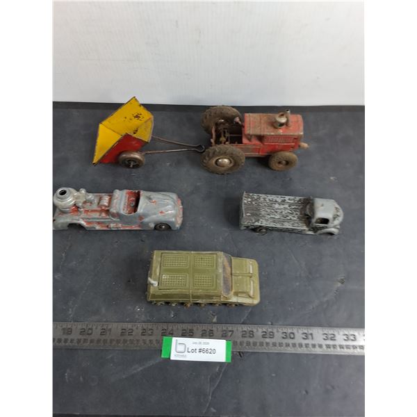 (5) Vintage Metal  Toy Vehicles - As is
