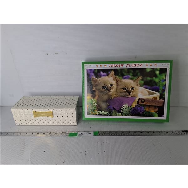 Kate Spade Storage Box & Kitten Jigsaw Puzzle- Sealed