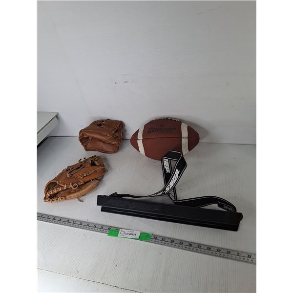 (2) Children's Left Handed Ball Gloves, Cooper Football, Pro-Snap Football Training Aid