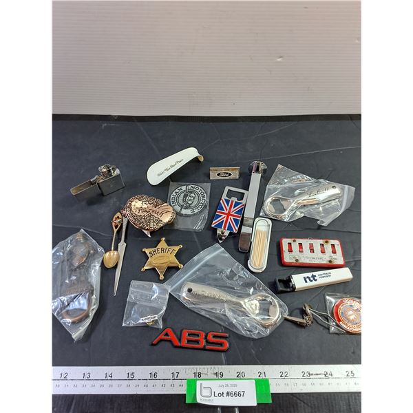 Assorted Bottle Openers, Pins, Lighter, Misc - Cannot Ship