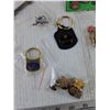 Image 4 : Assorted Keychains, Molson Bottle Opener, Meacham Co-Op, Ford, Cadillac, Shell, CAT, Misc