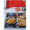 Image 7 : Assorted Kitchenware, Cookbooks, Onion Mask, BC Grilling Planks, Ice Trays, Spatula, Misc