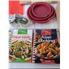 Image 8 : Assorted Kitchenware, Cookbooks, Onion Mask, BC Grilling Planks, Ice Trays, Spatula, Misc