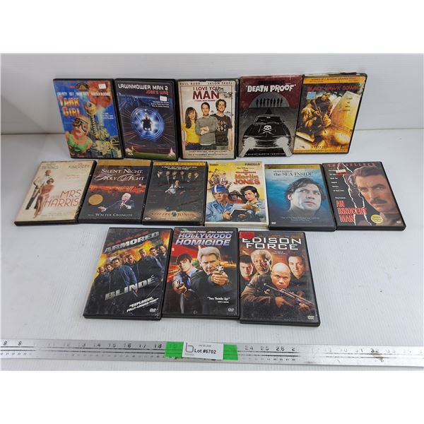 Assorted DVDs - Tank Girl, Death Proof, Edison Force, Misc