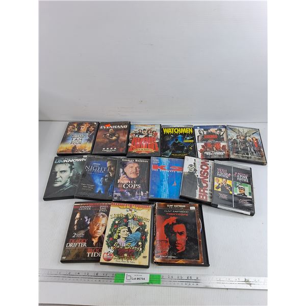 Assorted DVDs - Watchmen, Robin Hood, Family of Cops, Misc