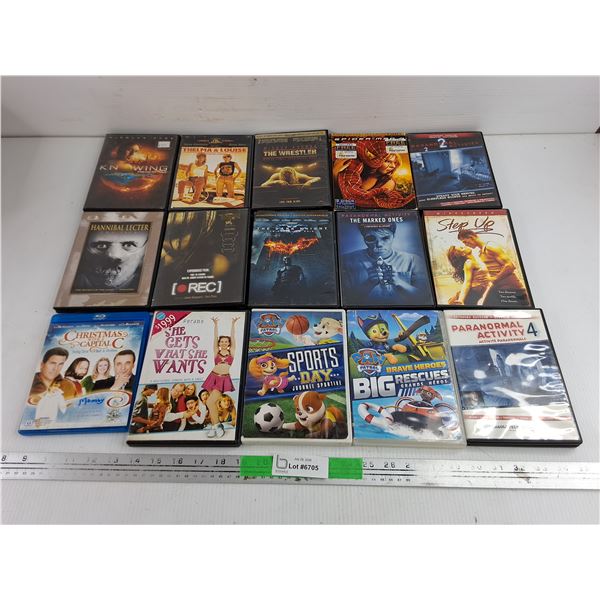 Assorted DVDs - Paranormal Activity, Hannibal Lecter, The Dark Knight, Misc