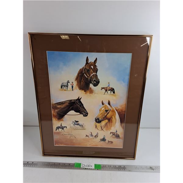 Framed Horse Wall Art Print 24" x 19"