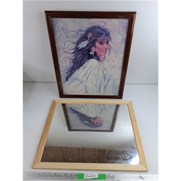 Framed Mirror & Framed Wall Art Print 22" x 18"