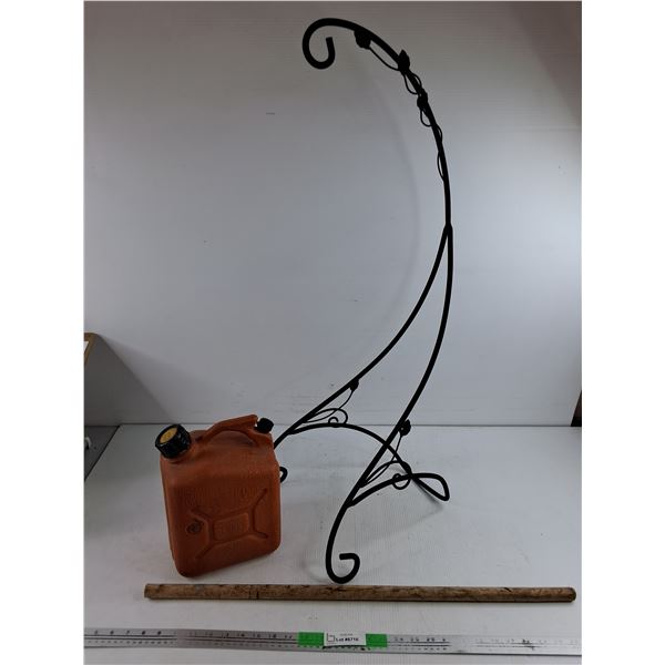 Wooden Handle, 1 Gal Jerry Can, Wire Hanging Planter Stand, Pickup Only