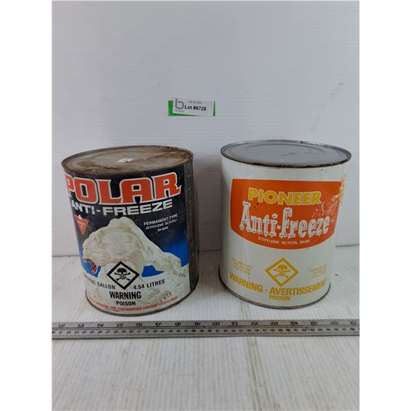 Polar and Pioneer Anti-Freeze Empty Cans