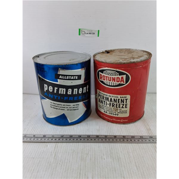 AllState and Rotunda Permanent Antifreeze Cans