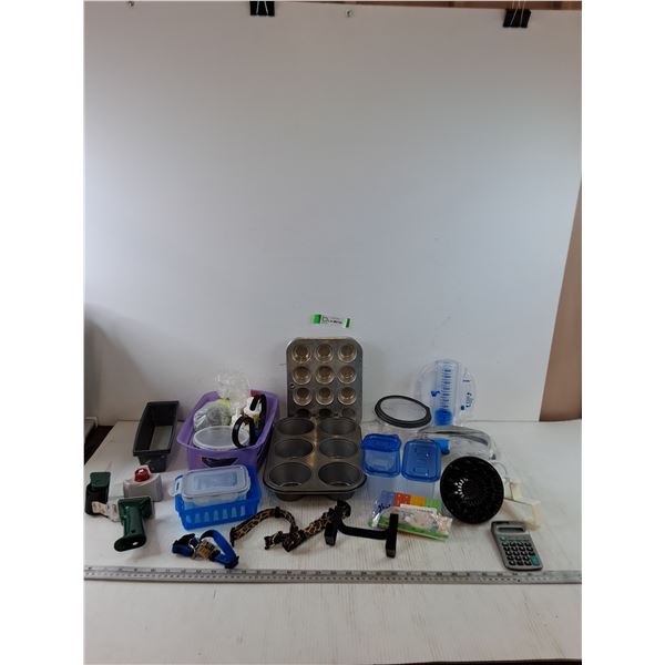 Time To Eat Pet Collar, (4) Cupcake Baking Trays, Food Containers, Calculator, Goggles