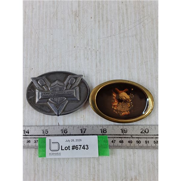 (2) Harley-Davidson Belt Buckles