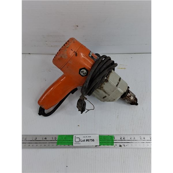 Black & Decker Corded Drill - Powers On, As Is