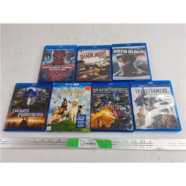 Assorted Blu Ray Movies - Pitch Black, The Amazing Spider Man, Transformers, Misc